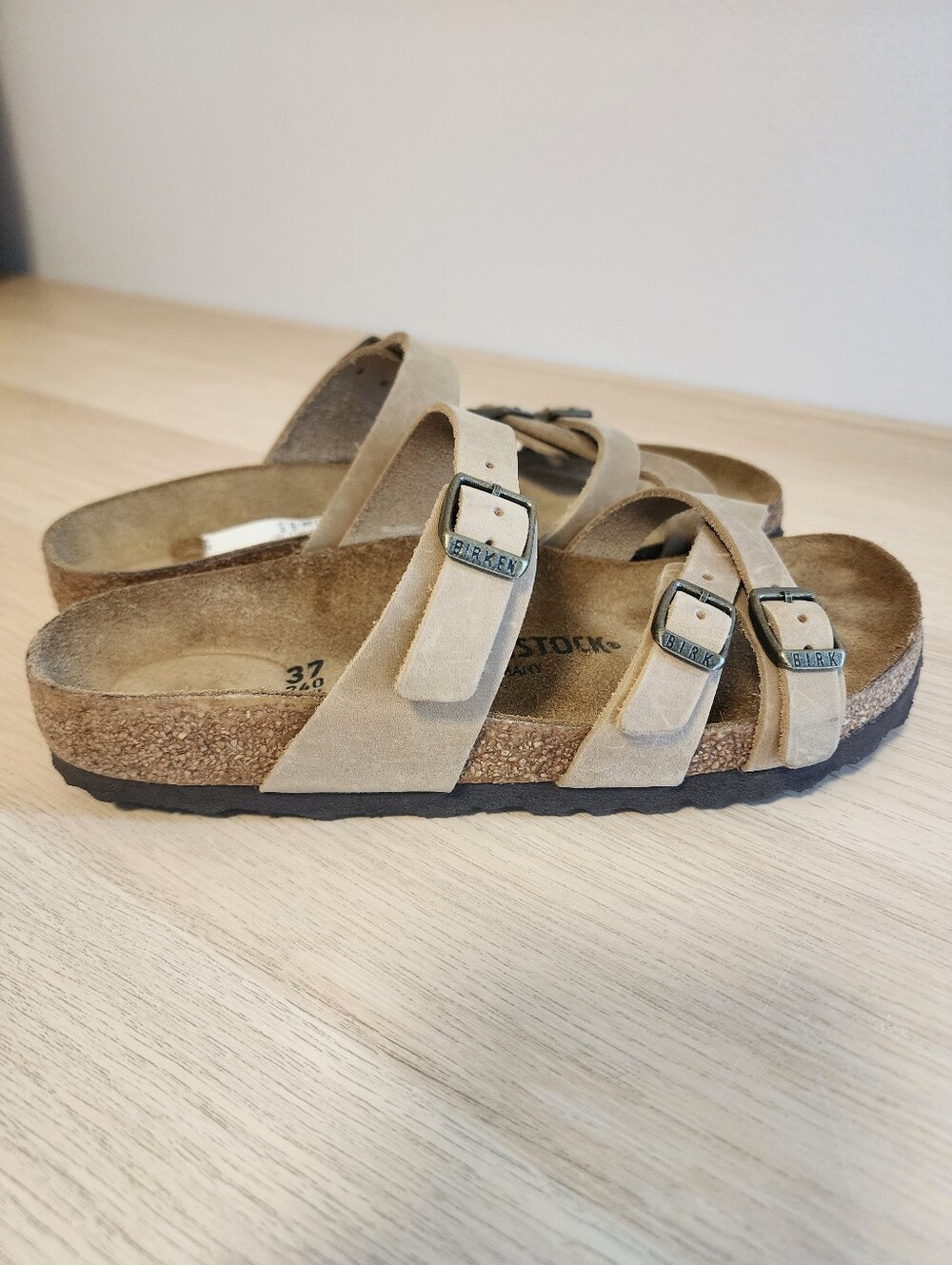 Birkenstock Franca Suede Leather Sandals Slide Size 37 EU US 6 - 6.5 Narrow NWOT